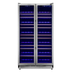 Forno Vernazza 40-Inch 25.07 Cu.Ft. Side-by-Side Dual Zone Wine Cooler - FWCDR6642-40S - The Home Selection