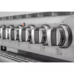 Forte 36" Freestanding All Gas Range - 6 Sealed Italian Made Burners, 4.5 cu. ft. Oven, Easy Glide Oven Racks - in Stainless Steel And Brass Knob (FGR366BSS4) - The Home Selection