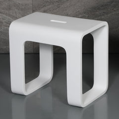 Alfi White Matte Solid Surface Resin Bathroom / Shower Stool - White Matte