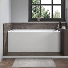 Vanity Art 60"x 32" Acrylic Alcove Skirt Soaking Bathtub with Left Overflow and Drain - B3012-Left
