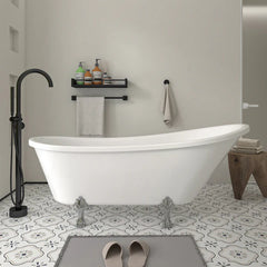 Vanity Art 69" Luxury Acrylic Clawfoot Freestanding Bathtub – Classic Elegance & Modern Comfort - VA6310-L