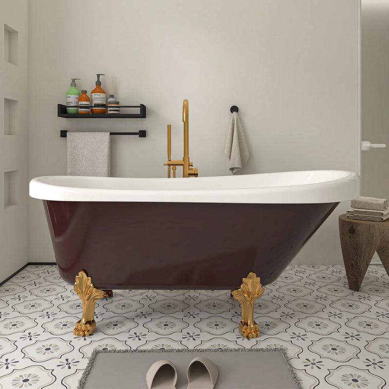 Vanity Art 67 - Acrylic Clawfoot Freestanding Bathtub – Timeless Design, Modern Luxury - VA6311-RL