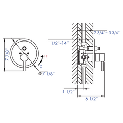 ALFI Pressure Balanced Round Shower Mixer with Diverter - AB1701