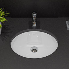 EAGO White Ceramic 18 x15  Undermount Oval Bathroom Sink - BC224