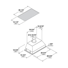 Fulgor Milano 28" Insert Hood with 600 CFM Internal Blower, Stainless Steel - F4BP28S1 - The Home Selection