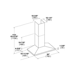 Fulgor Milano 30" Chimney Wall Mount Range Hood with 4-Speeds, Stainless Steel - F4CW30S1 - The Home Selection
