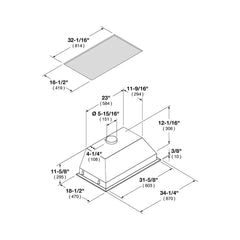 Fulgor Milano 34" Insert Hood with 600 CFM Internal Blower, Stainless Steel - F6BP34S1 - The Home Selection