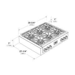 Fulgor Milano 36" Gas Rangetop with 6 Sealed Dual Flame 18,000 BTU Burners, Stainless Steel - F6GRT366S1 - The Home Selection