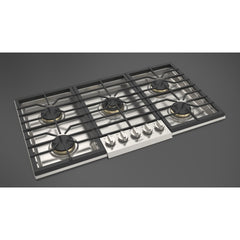 Fulgor Milano 36" Pro-Style Natural Gas Cooktop with 1 Solid Brass Dual-Flame Burner - F6PGK365S1 - The Home Selection