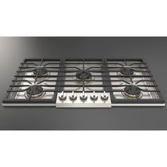 Fulgor Milano 36" Pro-Style Natural Gas Cooktop with 1 Solid Brass Dual-Flame Burner - F6PGK365S1 - The Home Selection