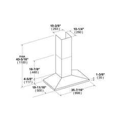 Fulgor Milano 36" Wall Mount Chimney Range Hood with 4 Fan Speeds, Stainless Steel - F4CW36S1 - The Home Selection