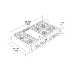 Fulgor Milano 48" Gas Rangetop with 6 Sealed Burners, Stainless Steel - F6GRT486GS1 - The Home Selection