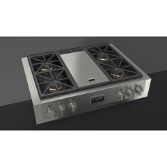 Fulgor Milano Sofia 36" Pro Gas Rangetop with Griddle - F6GRT364GS1 - The Home Selection