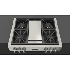 Fulgor Milano Sofia 36" Pro Gas Rangetop with Griddle - F6GRT364GS1 - The Home Selection