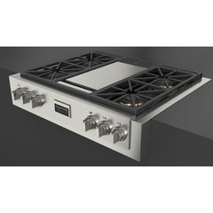 Fulgor Milano Sofia 36" Pro Gas Rangetop with Griddle - F6GRT364GS1 - The Home Selection