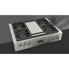 Fulgor Milano Sofia 36" Pro Gas Rangetop with Griddle - F6GRT364GS1 - The Home Selection