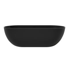 Altair Ryder 69" x 30" Solid Surface Soaking Bathtub in Matte Black with Matte Black Drain and Integrated Overflow