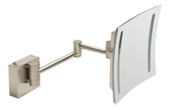 Alfi Wall Mount Square 8" 5x Magnifying Cosmetic Mirror with Light - Brushed Nickel