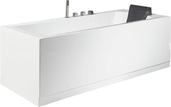 EAGO 6 ft Acrylic White Rectangular Whirlpool Bathtub w Fixtures - AM154ETL-L6