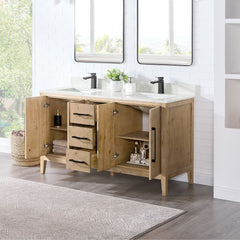 Altair Laurel Bathroom Cabinet Vanity Base in Weathered Fir without Top and Sink, No Mirror