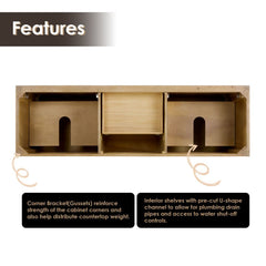 Altair Laurel Bathroom Cabinet Vanity Base in Weathered Fir without Top and Sink, No Mirror