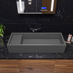 Alfi 39  Grey Matte Above Mount Fireclay Bathroom Trough Sink - AB39TRGM