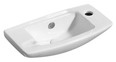 Alfi White 20" Small Wall Mounted Ceramic Sink with Faucet Hole - White