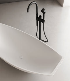 Alfi White Matte 71  Solid Surface Resin Free Standing Hammock Style Bathtub - AB9991