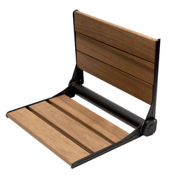 Alfi 17  Wide Foldable Teak Shower Seat with Backrest - ABS17