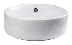 EAGO 16  ROUND CERAMIC ABOVE MOUNT BATHROOM BASIN VESSEL SINK - BA129