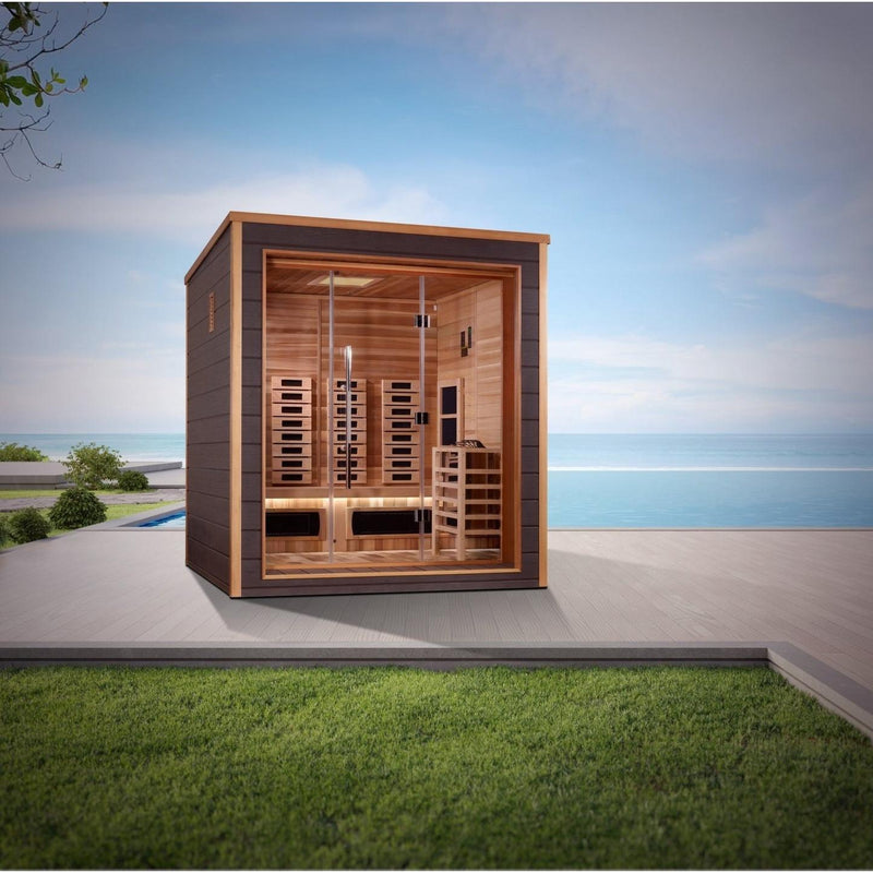 Golden Design 3 person Visby Full Spectrum PureTech™ Hybrid Sauna Indoor/Outdoor with Red Cedar Wood - GDI-8223-01 - The Home Selection