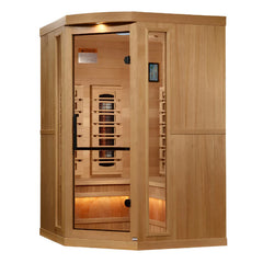 Golden Design 8000 Reserve Series Full Spectrum PureTech™ FAR Infrared Sauna Corner Unit with Himalayan Salt Bar , Near Zero EMF 3-Person - GDI-8035-03 - The Home Selection
