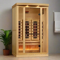 Golden Design Full Spectrum "Reserve Edition" Infrared Sauna with Himalayan Salt Bar (2025 model), Near Zero EMF 2-Person - GDI-8020-03 - The Home Selection