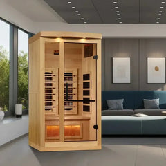 Golden Design Full Spectrum "Reserve Edition" Infrared Sauna with Himalayan Salt Bar, Near Zero EMF 2-Person - GDI-8010-03 - The Home Selection