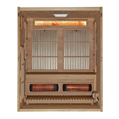 Golden Design Infrared & Traditional Steam 3-Person "Soria" Hybrid Sauna with Himalayan Salt Bar & Canadian Hemlock wood - GDI-8330-01 - The Home Selection