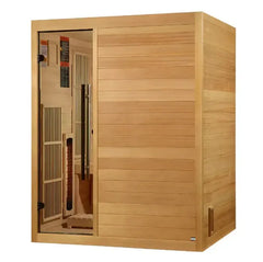 Golden Design Infrared & Traditional Steam 3-Person "Soria" Hybrid Sauna with Himalayan Salt Bar & Canadian Hemlock wood - GDI-8330-01 - The Home Selection