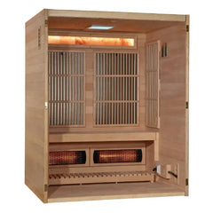Golden Design Infrared & Traditional Steam 3-Person "Soria" Hybrid Sauna with Himalayan Salt Bar & Canadian Hemlock wood - GDI-8330-01 - The Home Selection