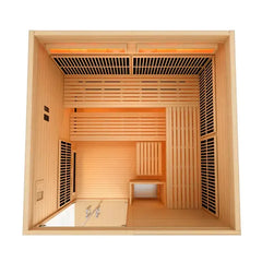 Golden Design Infrared & Traditional Steam 6-Person "Toledo" Hybrid Sauna with Himalayan Salt Bar and Hemlock wood - GDI-8360-01 - The Home Selection