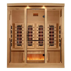 Golden Design Near Zero EMF 4-Person 8000 Reserve Series PureTech™ Full Spectrum Infrared Sauna with Himalayan Salt Bar - GDI-8040-03 - The Home Selection