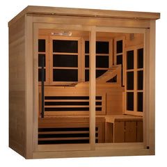 Golden Design PureTech™ FAR Infrared Sauna with 15” LCD Monitor & Hemlock Wood, Near Zero EMF 6-Person - GDI-6996-02 - The Home Selection
