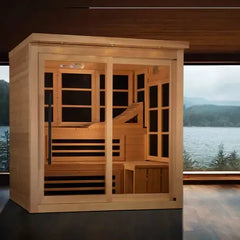 Golden Design PureTech™ FAR Infrared Sauna with 15” LCD Monitor & Hemlock Wood, Near Zero EMF 6-Person - GDI-6996-02 - The Home Selection