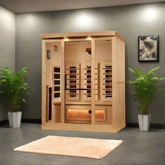 Golden Design Reserve Edition PureTech™ Full Spectrum (2025 model) Infrared Sauna with Himalayan Salt Bar, Near Zero EMF 3-Person - GDI-8030-03 - The Home Selection