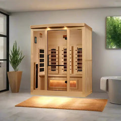 Golden Design Reserve Edition PureTech™ Full Spectrum (2025 model) Infrared Sauna with Himalayan Salt Bar, Near Zero EMF 3-Person - GDI-8030-03 - The Home Selection