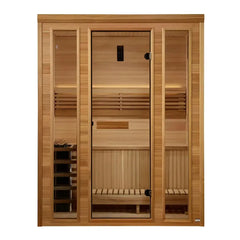 Golden Designs 2025 "Andermatt Edition" 3 Person Traditional Steam Sauna, Pacific Premium Clear Cedar - GDI-7030-01 - The Home Selection