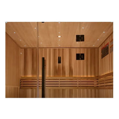 Golden Designs 2025 Updated "Copenhagen Edition" 3 Person Traditional Sauna - Canadian Red Cedar Interior and Pacific Premium Clear Cedar Exterior - GDI-7389-02 - The Home Selection