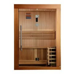 Golden Designs 2025 Updated "Sundsvall Edition" 2 Person Traditional Sauna - Canadian Red Cedar Interior and Pacific Premium Clear Cedar Exterior - GDI-7289-02 - The Home Selection