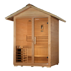 Golden Designs "Arlberg" 3 Person Traditional Outdoor Sauna - Canadian Hemlock - GDI-8103-01 - The Home Selection