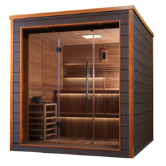 Golden Designs Bergen 6 Person Outdoor Traditional Sauna Canadian Red Cedar Interior - GDI-8206-01 - The Home Selection