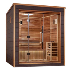 Golden Designs Drammen 3 Person Outdoor Traditional Sauna ,Canadian Red Cedar Interior - GDI-8203-01 - The Home Selection