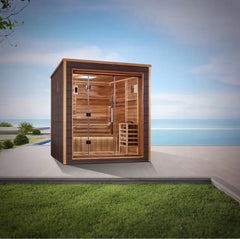 Golden Designs Drammen 3 Person Outdoor Traditional Sauna ,Canadian Red Cedar Interior - GDI-8203-01 - The Home Selection